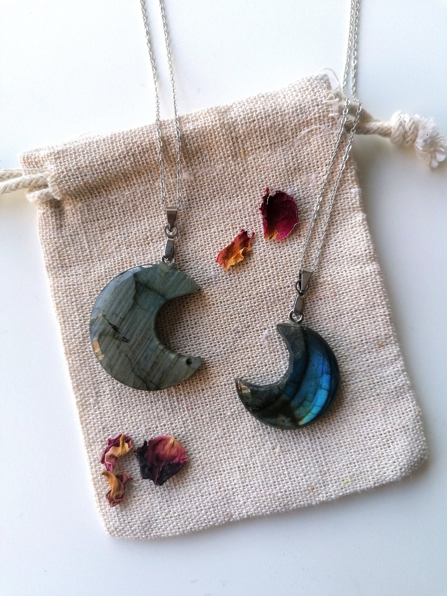 Labradorite x Crescent Moon Necklace