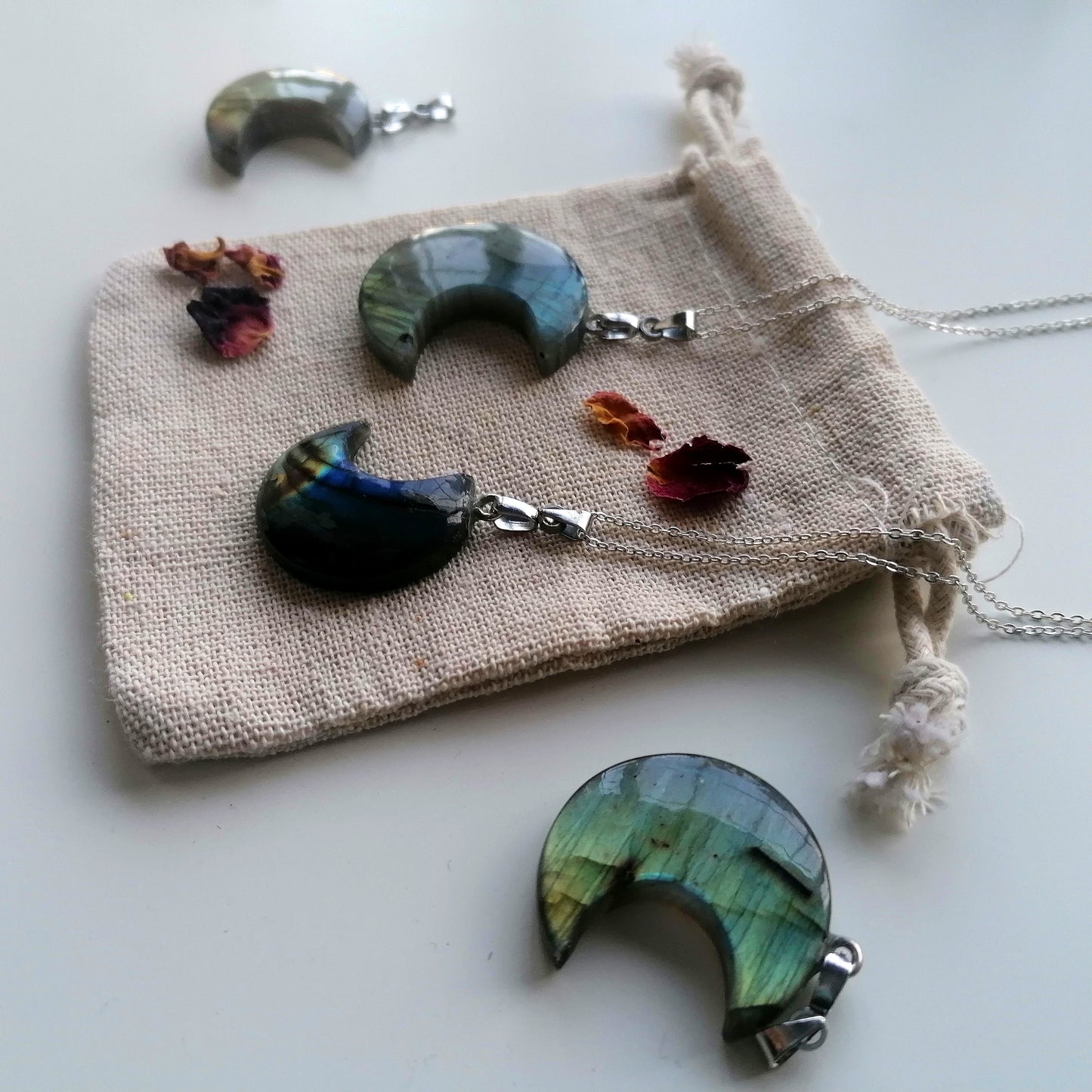 Labradorite x Crescent Moon Necklace