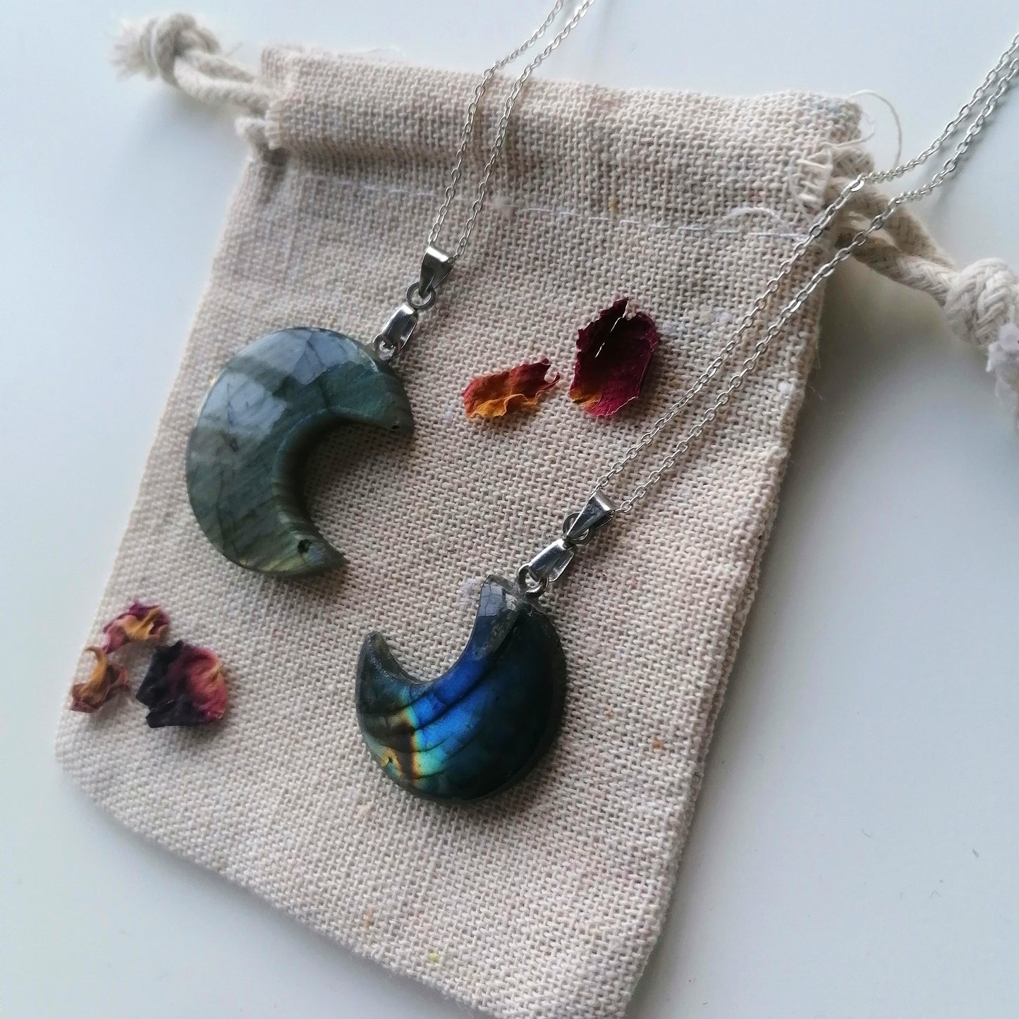 Labradorite x Crescent Moon Necklace