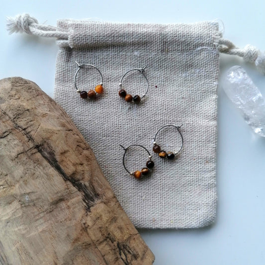 Tiger's Eye Hoop Earrings