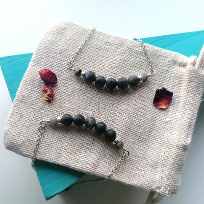 Black Moonstone x Labradorite Bracelet