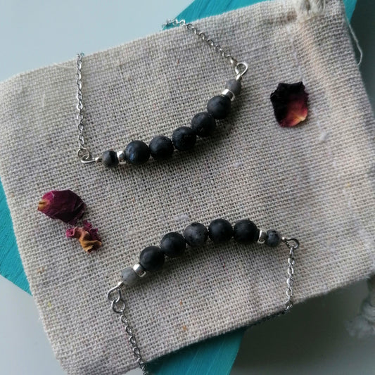 Black Moonstone x Labradorite Bracelet