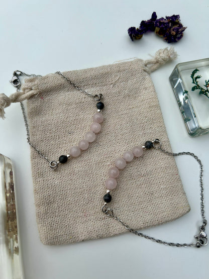 Rose Quartz x Labradorite Bracelet