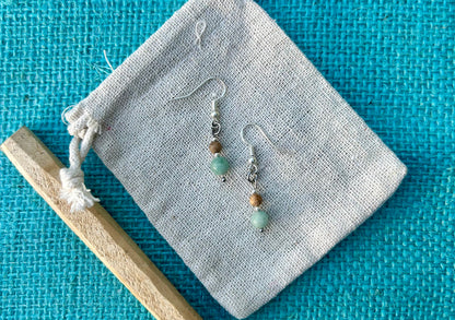 Picture Jasper x Amazonite Earrings