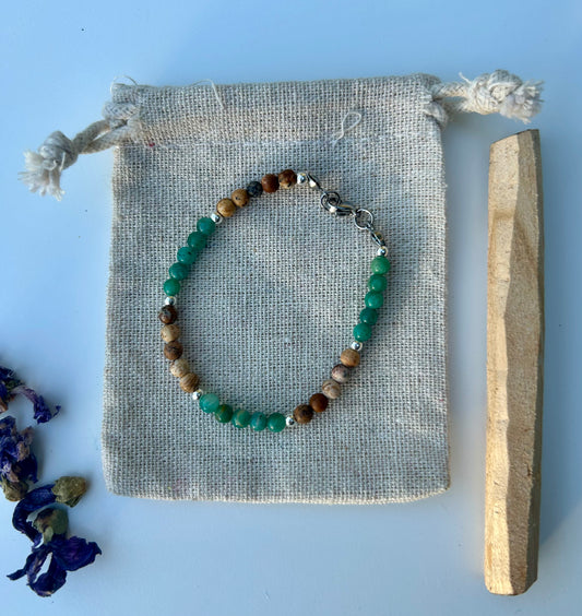 Amazonite x Picture Jasper Bracelet