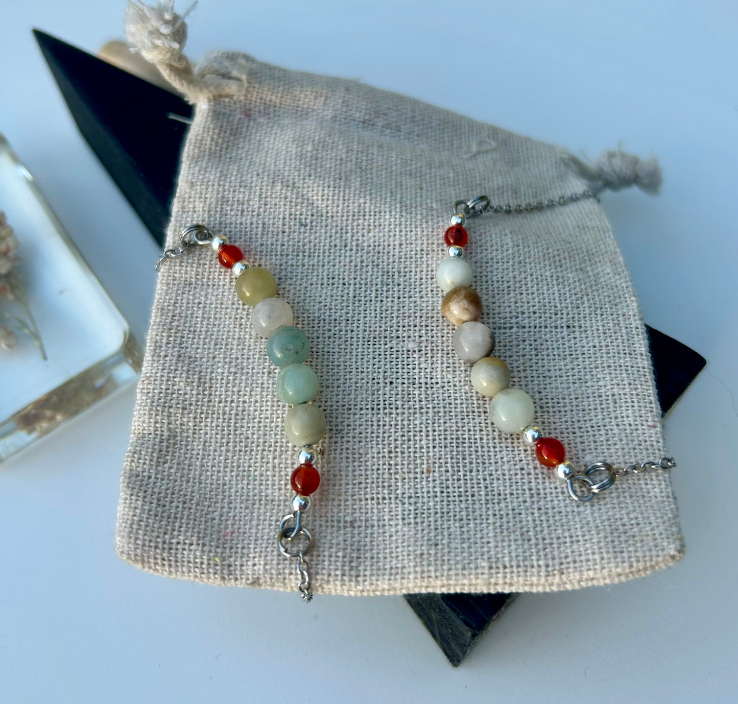 Red Agate x Amazonite Bracelet