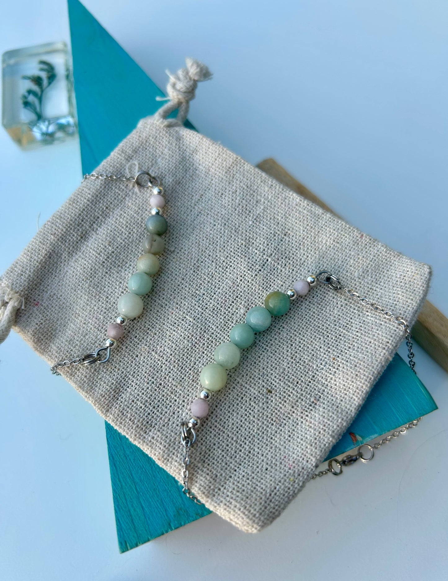 Pastel Pink Opal x Amazonite Bracelet