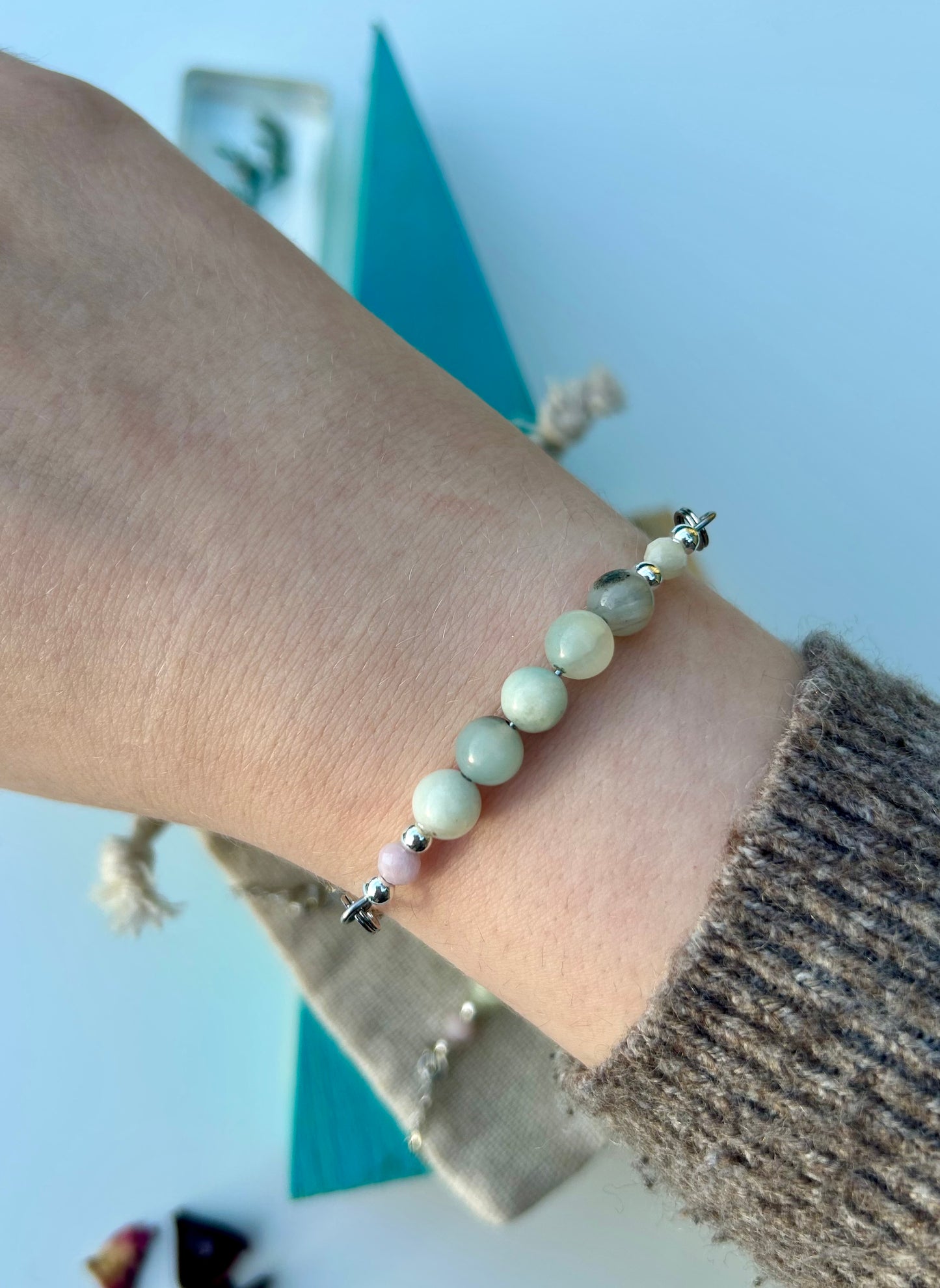 Pastel Pink Opal x Amazonite Bracelet