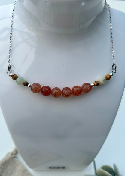 Picture Jasper x Amazonite x Sandstone Necklace