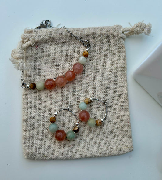 Sandstone x Amazonite x Picture Jasper Bracelet