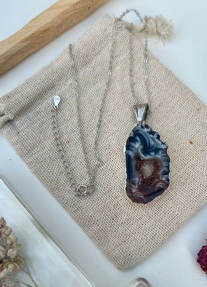 Amber Moon Agate Necklace