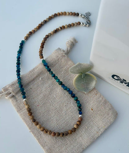 Picture Jasper x Blue Tiger’s Eye Necklace