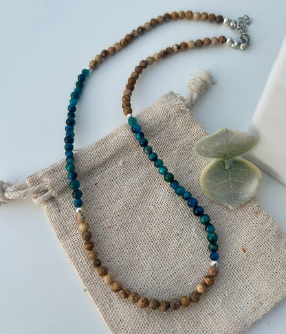 Picture Jasper x Blue Tiger’s Eye Necklace