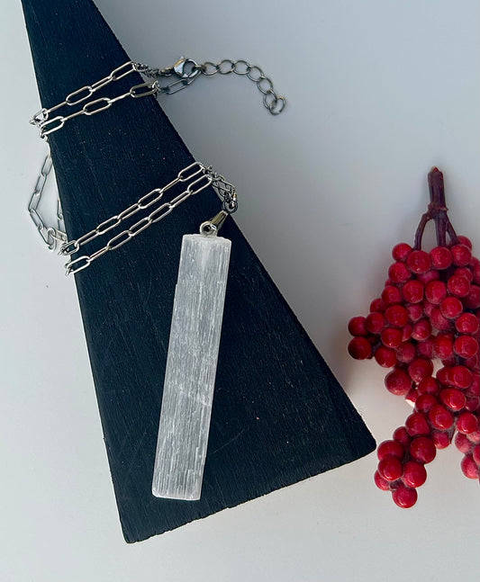 Raw Selenite Necklace