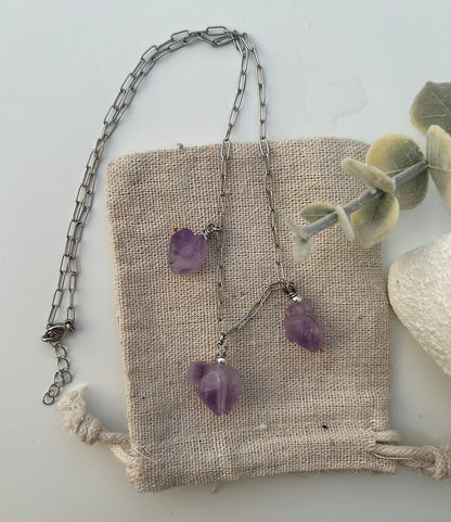 Cosmic Sisters Amethyst Necklace